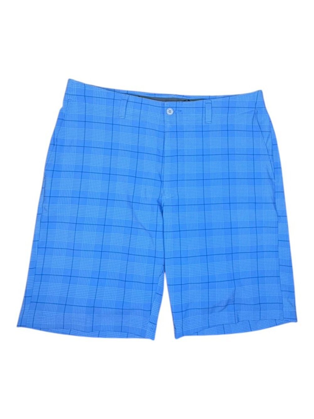 Grand Slam Men's Performance Blue Plaid Golf Shorts - Size 34